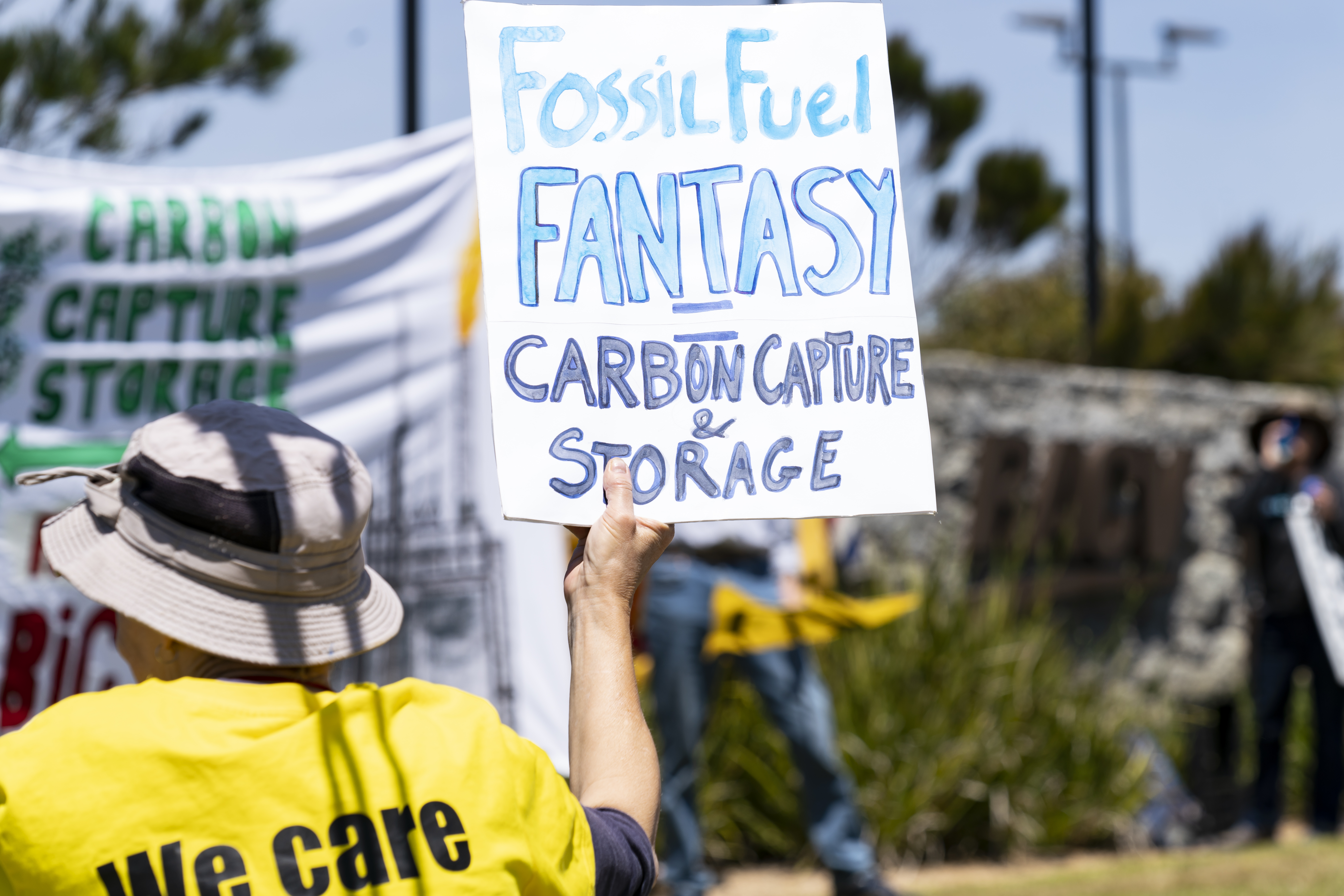 An action initiated by the Otway Climate Emergency Action Network (OCEAN) at the CO2CRC AGM and Symposium (Carbon Capture and Storage Conference) in Torquay. Protest Against Carbon Capture and Storage