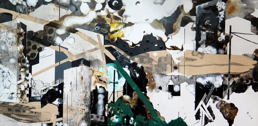 Tamar Roded-Shabtay, Hydra #2, 2015  Acrylic on wood, 122X244 cm