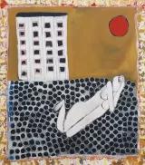 Nasrin Abu Baker, Women, Home, Red Moon, 2018 Acrylic on canvas, 180X157 cm Nsrin Abu Baker WS.jpg